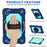 For Samsung Galaxy Tab A11 / Tab A9 Case Kickstand PC + Silicone Shockproof Cover with Hand Strap / Shoulder Strap - Navy Blue+Sky Blue - 3