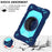 For Samsung Galaxy Tab A11 / Tab A9 Case Kickstand PC + Silicone Shockproof Cover with Hand Strap / Shoulder Strap - Navy Blue+Sky Blue - 5