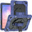 For Samsung Galaxy Tab S11 Case with Kickstand Wrist Strap PC + Silicone Tablet Cover - Navy Blue+Black - 1