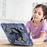For Samsung Galaxy Tab S11 Case with Kickstand Wrist Strap PC + Silicone Tablet Cover - Navy Blue+Black - 5