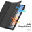 DUX DUCIS for Samsung Galaxy Tab S12+ Case  Domo Series Tri-fold Stand PU Leather Tablet Cover - Black - 7