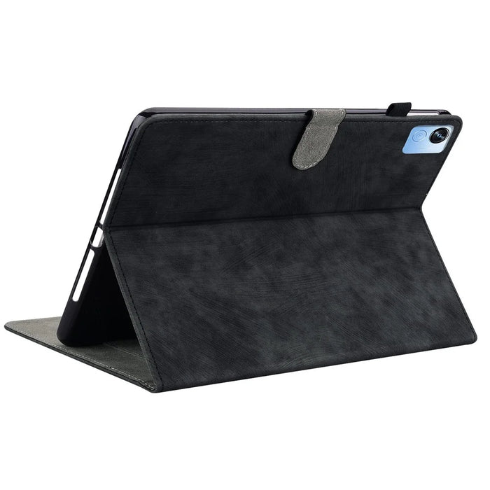 For Realme Pad X Card Slot Function PU Leather Tablet Case Cute Tiger Pattern Imprinted Anti-scratch Shell with Stand - Black - 4