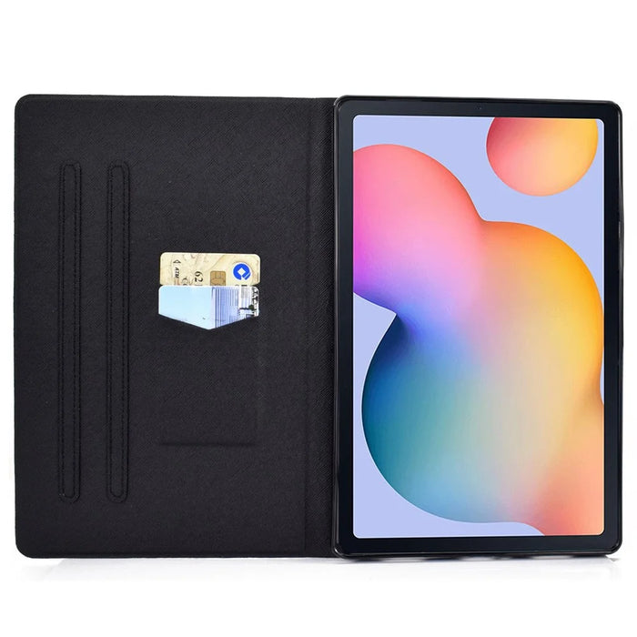 For Samsung Galaxy Tab S6 Lite (2024) / S6 Lite (2022) / S6 Lite (2020) PU Leather Flip Case Pattern Printing Stand Cover - Emoji - 2