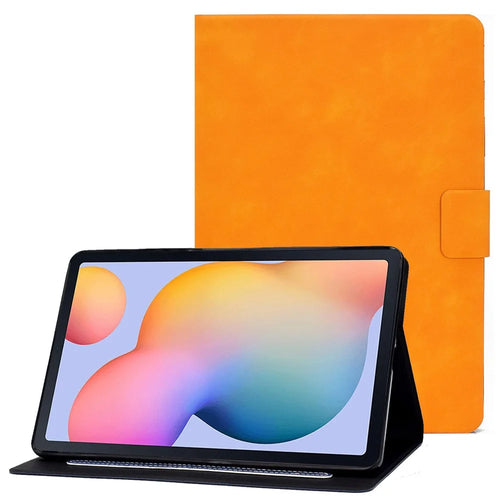 For Samsung Galaxy Tab S6 Lite (2020) P610 P615 / (2022) / (2024) PU Leather Card Holder Tablet Cover Adjustable Stand Magnetic Clasp Case - Orange - 1