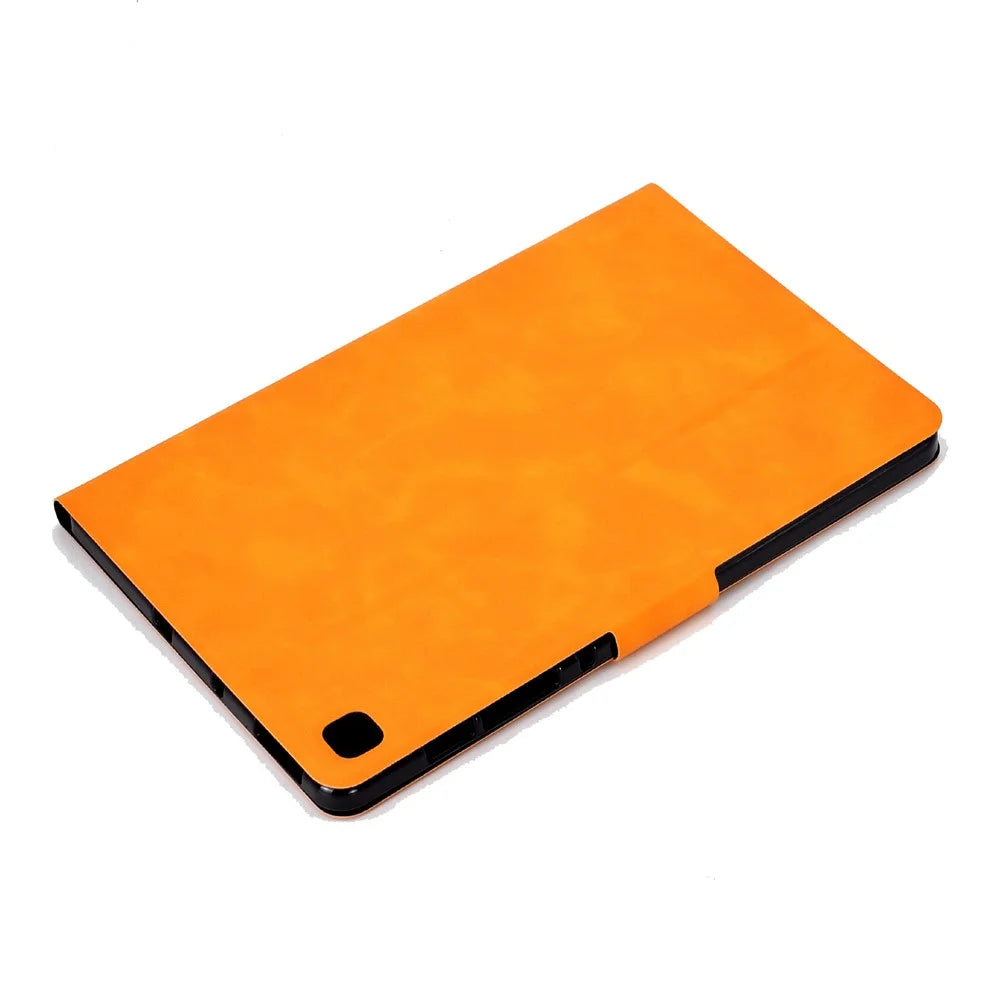 For Samsung Galaxy Tab S6 Lite (2020) P610 P615 / (2022) / (2024) PU Leather Card Holder Tablet Cover Adjustable Stand Magnetic Clasp Case - Orange - 6