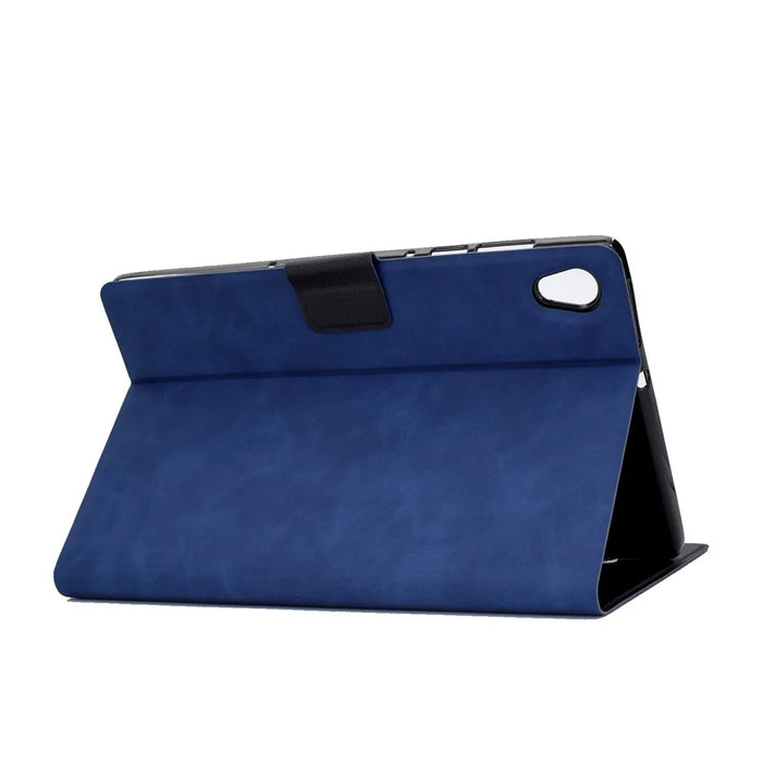 For Lenovo Tab M10 HD Gen 2 X306X Folio Flip Anti-scratch Calf Textured Leather Tablet Case Card Holder Stand Feature Magnetic Protector - Blue - 4