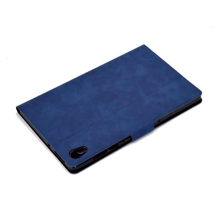 For Lenovo Tab M10 HD Gen 2 X306X Folio Flip Anti-scratch Calf Textured Leather Tablet Case Card Holder Stand Feature Magnetic Protector - Blue - 6