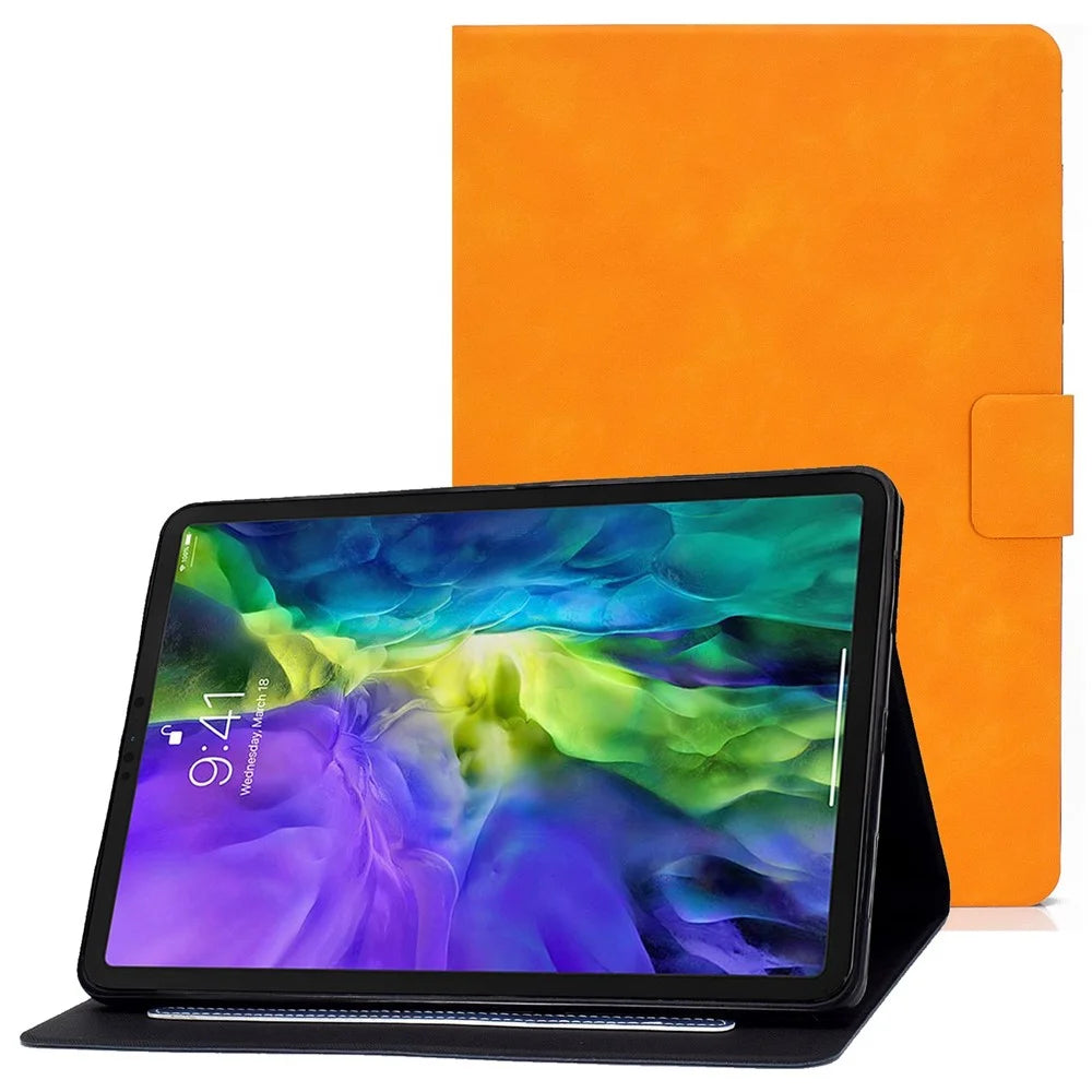 For iPad Air 11 (2026) / (2025) / (2024) / Air (2020) / (2022) / iPad Pro 11 (2022) / (2021) / (2020) / (2018) PU Leather Stand Folio Case Card Holder - Orange - 1