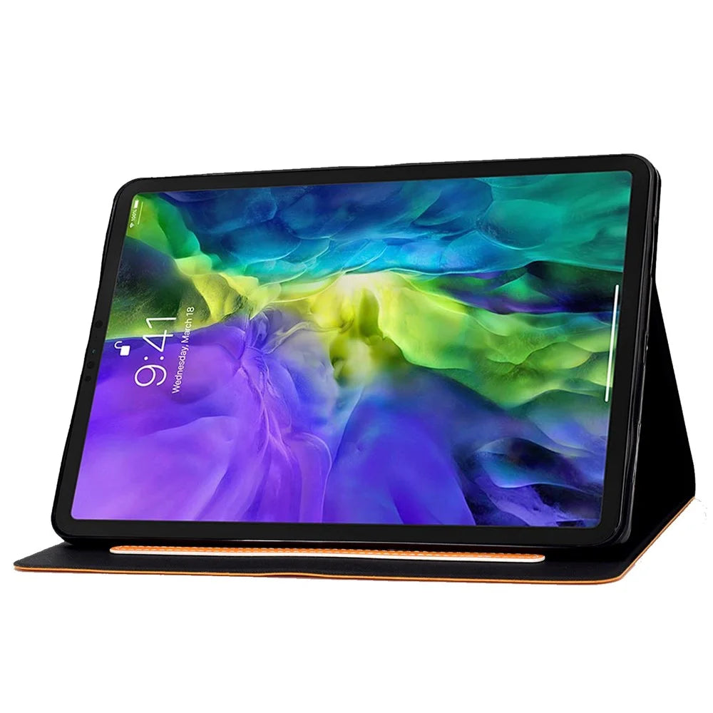 For iPad Air 11 (2026) / (2025) / (2024) / Air (2020) / (2022) / iPad Pro 11 (2022) / (2021) / (2020) / (2018) PU Leather Stand Folio Case Card Holder - Orange - 3