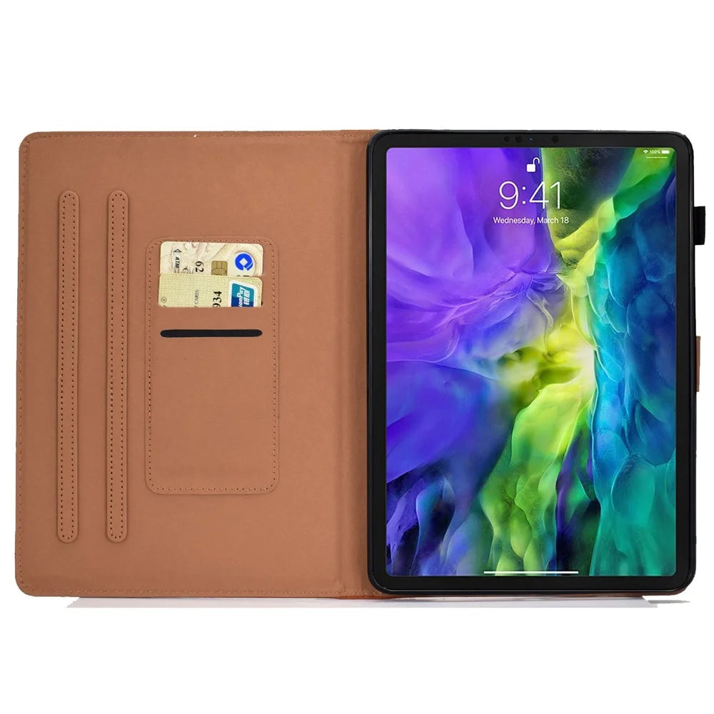 For iPad Air 11 (2026) / (2025) / (2024) / Air (2020) / (2022) / iPad Pro 11 (2022) / (2021) / (2020) / (2018) Tablet Case PU Leather Stand with Cards Holder - Green - 2