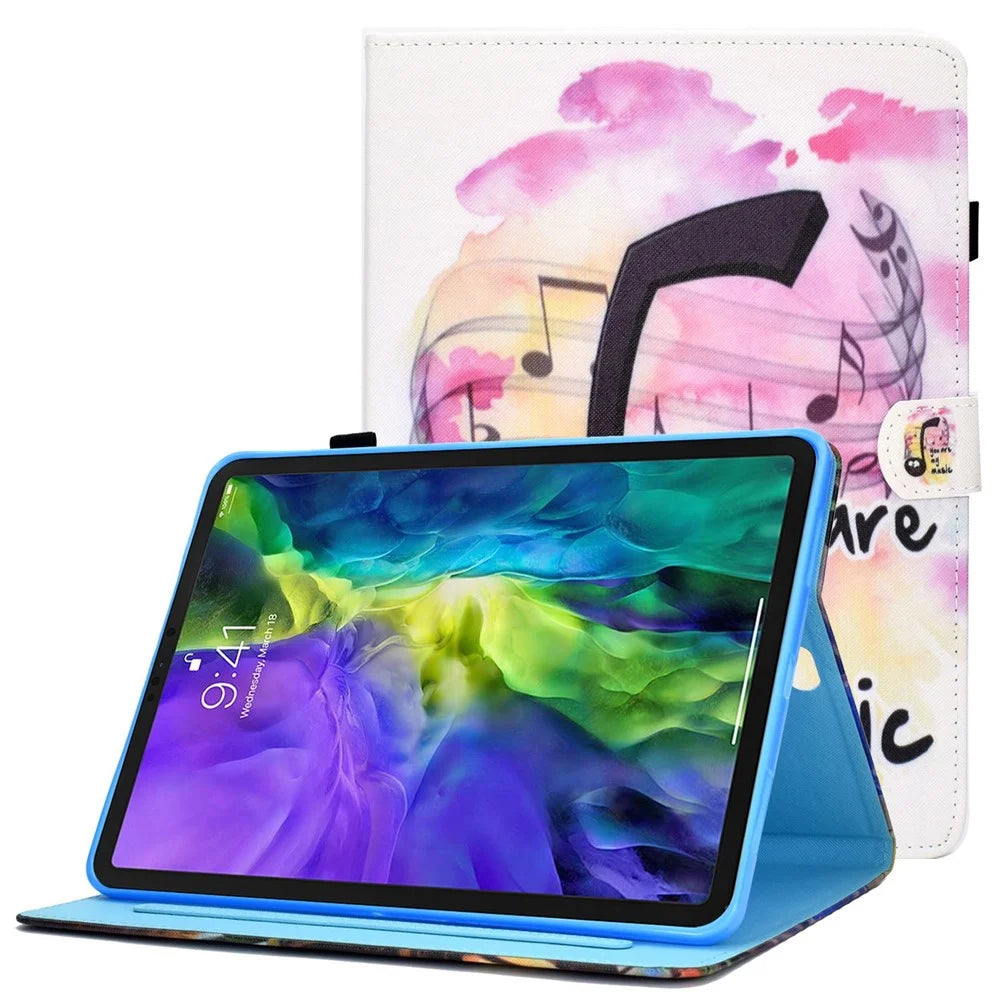 For iPad Air 11 (2026) / (2025) / (2024) / Air (2020) / (2022) / Pro 11 (2022) / (2021) / (2020) / (2018) PU Leather Stand Case - Music - 1