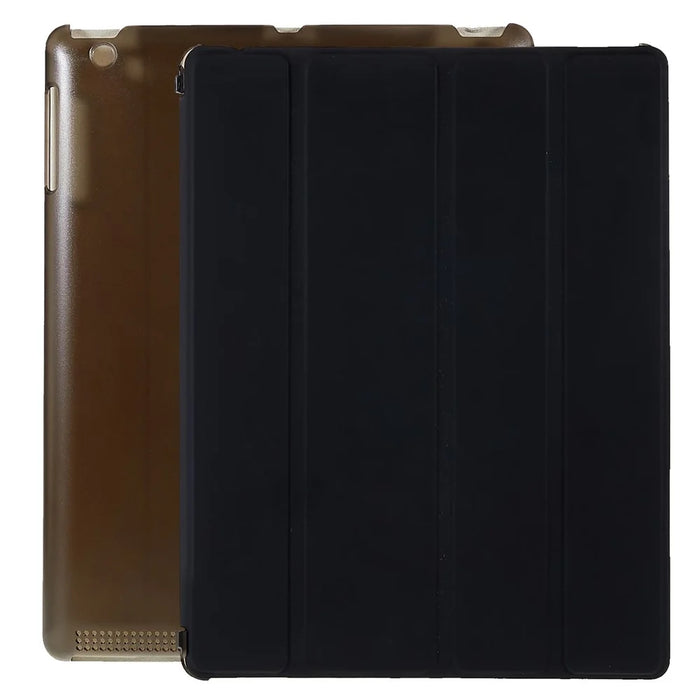 For iPad 4 / 3 / 2 Tri-fold Stand PU Leather + PC Tablet Case Auto Wake / Sleep Protective Cover - 1