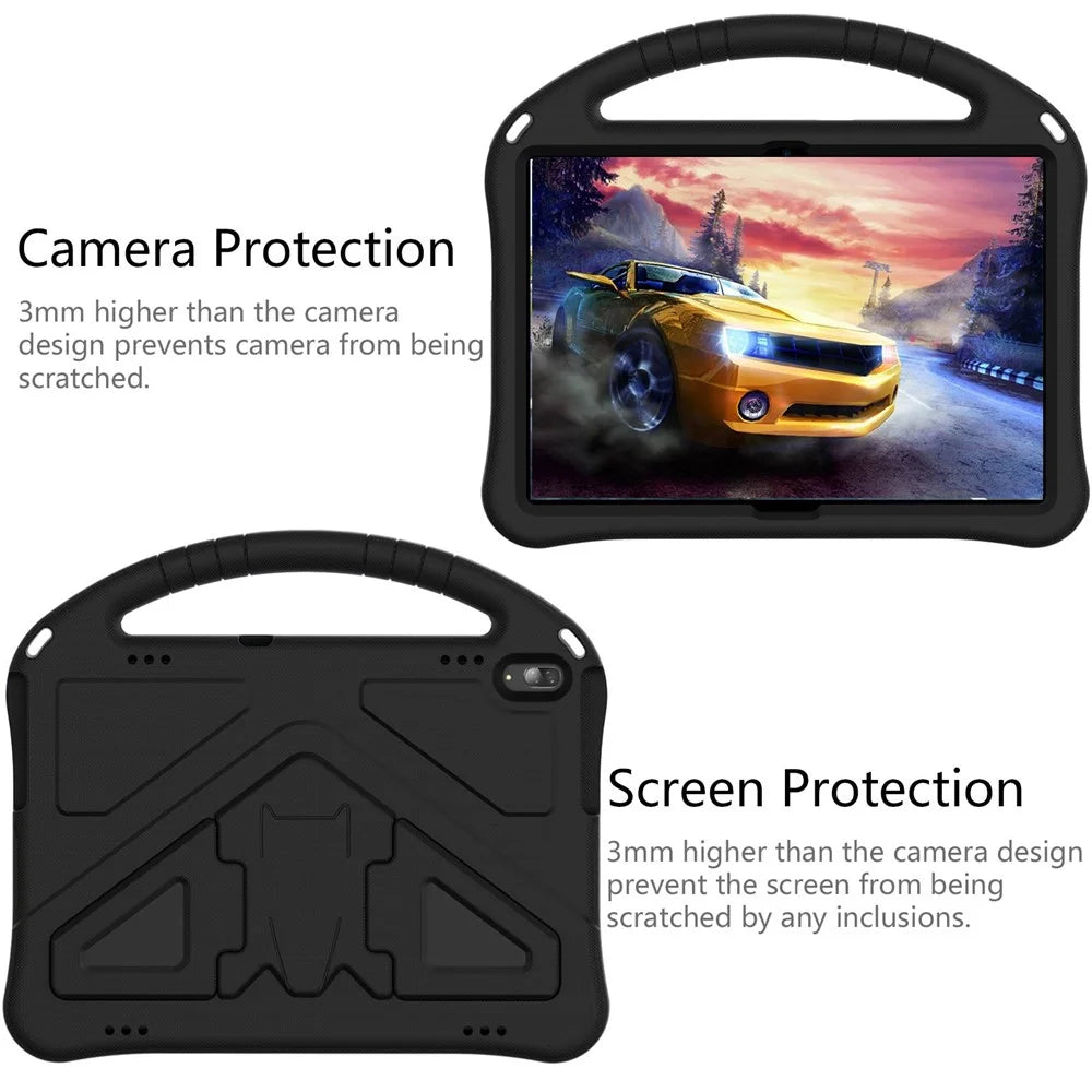 For Lenovo Tab M10 TB-X605F / X505F EVA Tablet Case Drop-proof Kickstand Protective Cover with Handle Grip - Black - 3