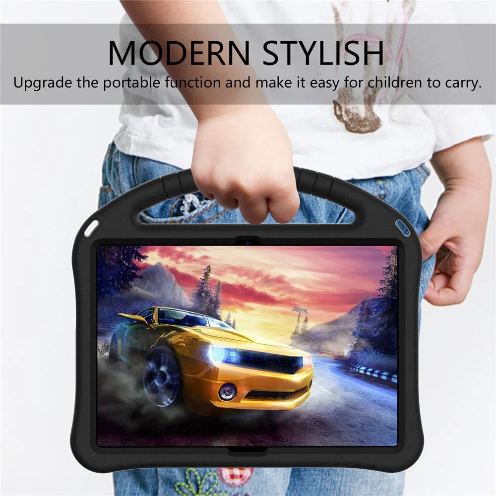 For Lenovo Tab M10 TB-X605F / X505F EVA Tablet Case Drop-proof Kickstand Protective Cover with Handle Grip - Black - 5