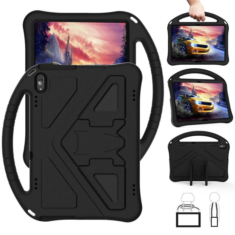 For Lenovo Tab M10 TB-X605F / X505F EVA Tablet Case Drop-proof Kickstand Protective Cover with Handle Grip - Black - 6