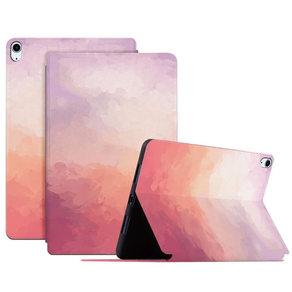 For iPad Air 11 (2026) / (2025) / (2024) / Air (2020) / Air (2022) PU Leather Tablet Case Stand and Auto Wake / Sleep - Pink - 1