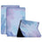 For iPad 10.2 (2021) / (2020) / (2019) Watercolor Pattern Stand Cover PU Leather Auto Wake / Sleep Tablet Case - Blue - 1
