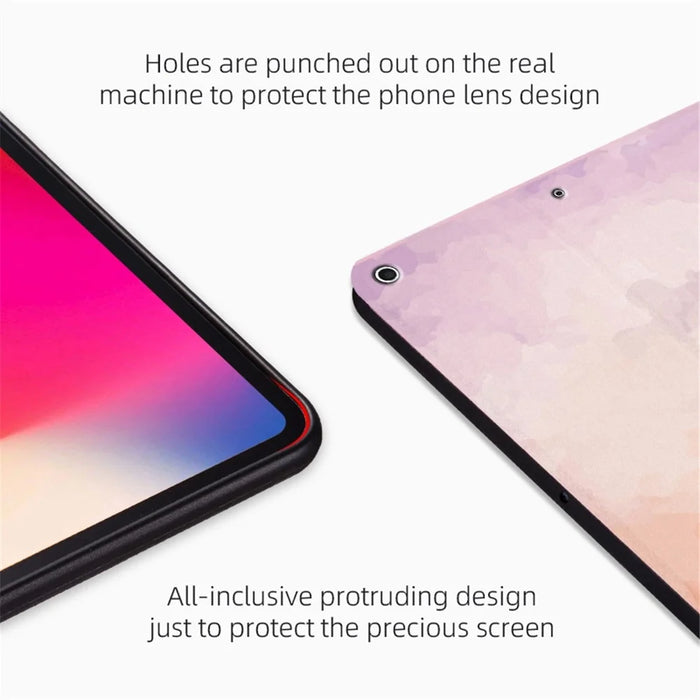 For iPad 10.2 (2021) / (2020) / (2019) Watercolor Pattern Stand Cover PU Leather Auto Wake / Sleep Tablet Case - Blue - 5
