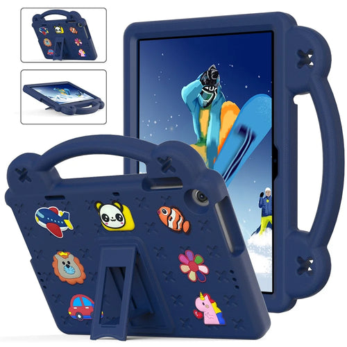 For Lenovo Tab M10 (Gen 3) TB-328FU / TB-328XU EVA Case Protective Tablet Cover Portable Handle with Kickstand - Navy Blue - 1