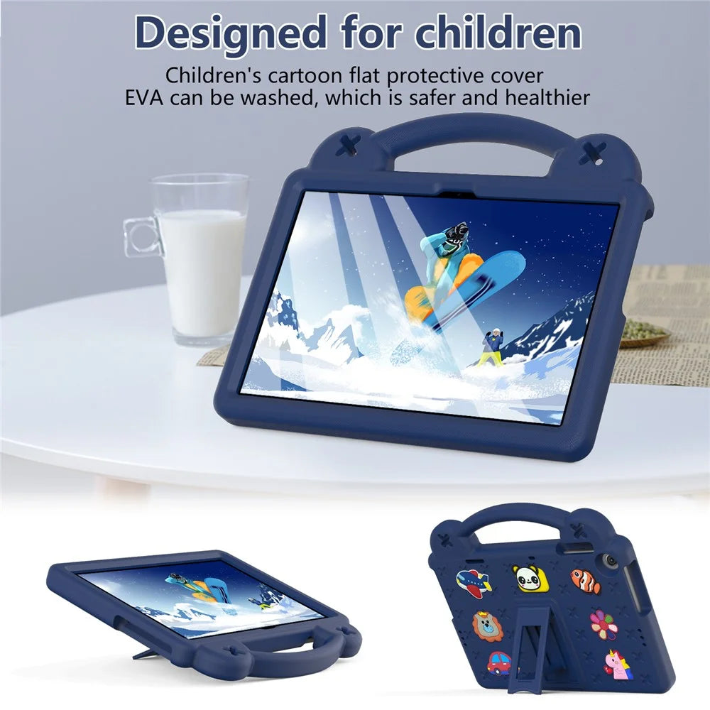 For Lenovo Tab M10 (Gen 3) TB-328FU / TB-328XU EVA Case Protective Tablet Cover Portable Handle with Kickstand - Navy Blue - 2