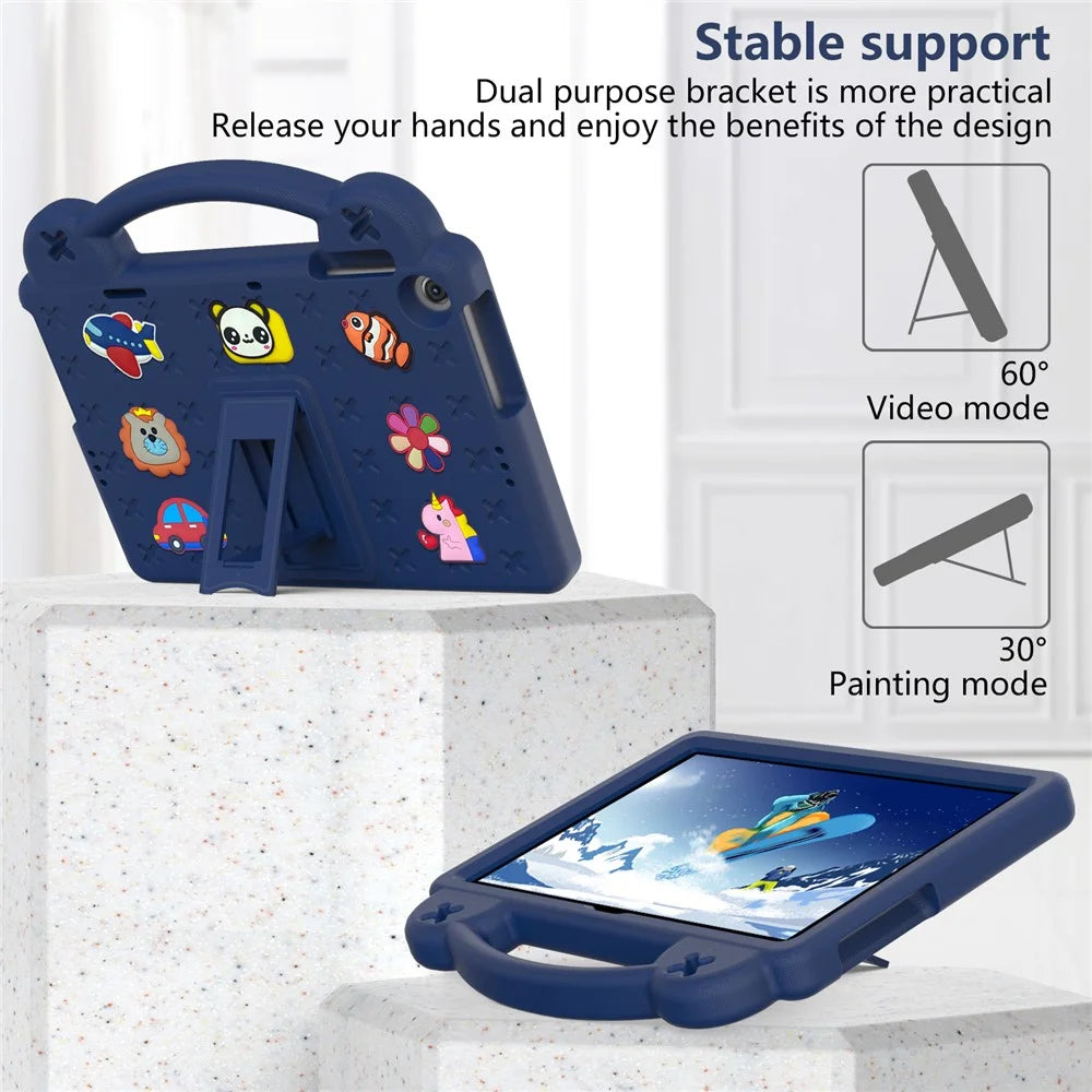 For Lenovo Tab M10 (Gen 3) TB-328FU / TB-328XU EVA Case Protective Tablet Cover Portable Handle with Kickstand - Navy Blue - 3