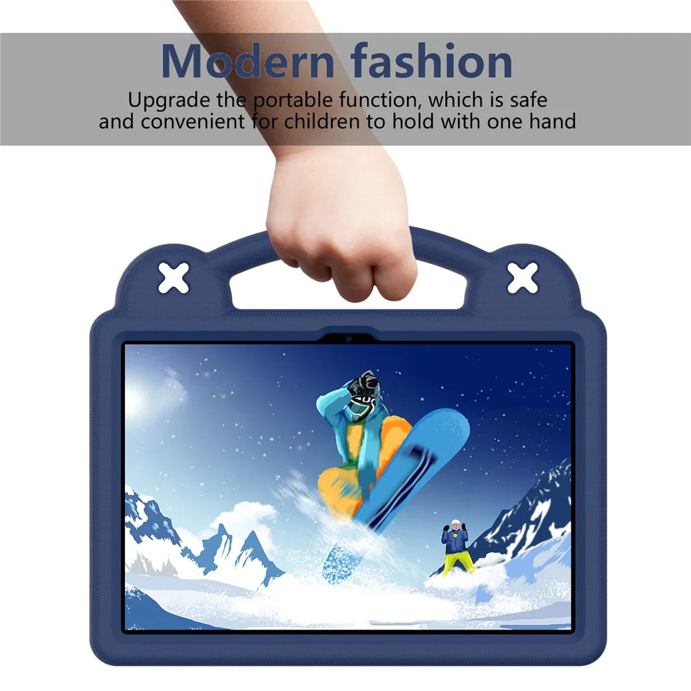 For Lenovo Tab M10 (Gen 3) TB-328FU / TB-328XU EVA Case Protective Tablet Cover Portable Handle with Kickstand - Navy Blue - 6