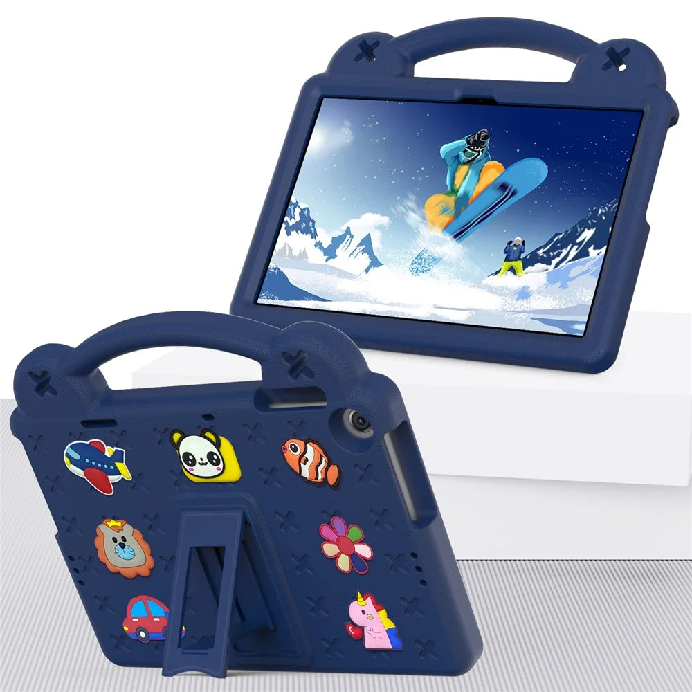 For Lenovo Tab M10 (Gen 3) TB-328FU / TB-328XU EVA Case Protective Tablet Cover Portable Handle with Kickstand - Navy Blue - 7