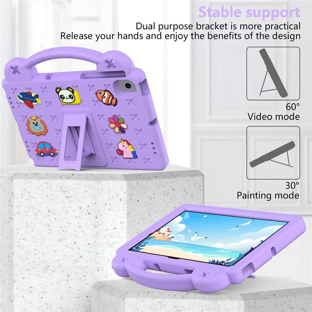 For Samsung Galaxy Tab A8 10.5 (2021) / (2022) Portable EVA Case Shockproof Tablet Cover Anti-Scratch Case with Kickstand - Purple - 3