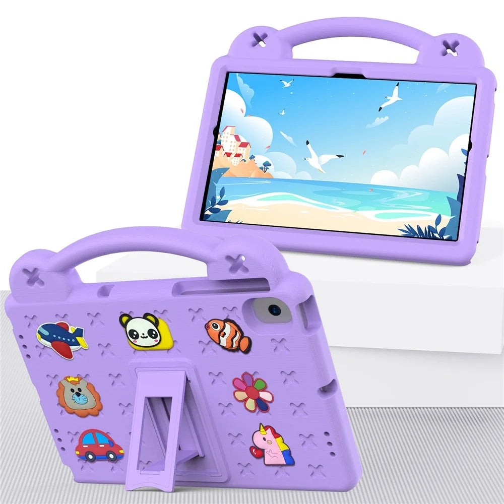 For Samsung Galaxy Tab A8 10.5 (2021) / (2022) Portable EVA Case Shockproof Tablet Cover Anti-Scratch Case with Kickstand - Purple - 4