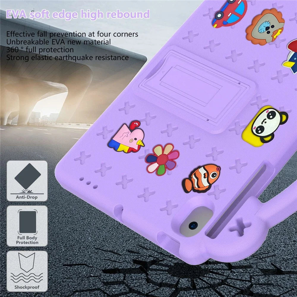 For Samsung Galaxy Tab A8 10.5 (2021) / (2022) Portable EVA Case Shockproof Tablet Cover Anti-Scratch Case with Kickstand - Purple - 6