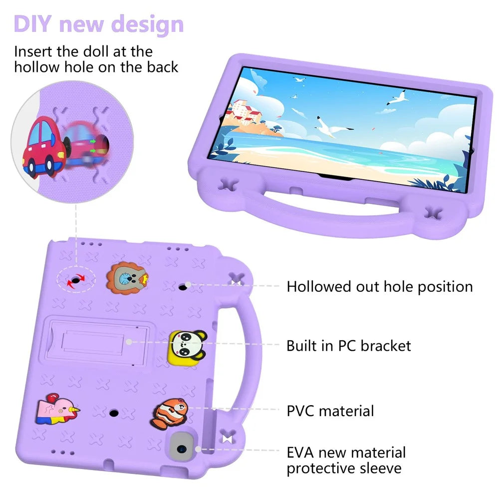 For Samsung Galaxy Tab A8 10.5 (2021) / (2022) Portable EVA Case Shockproof Tablet Cover Anti-Scratch Case with Kickstand - Purple - 7