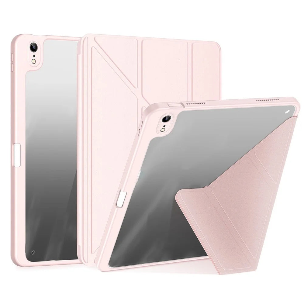 DUX DUCIS for iPad (2025) / 10.9 (2022) Magi Tablet Case Detachable Leather Cover with V-Fold Stand - Pink - 1
