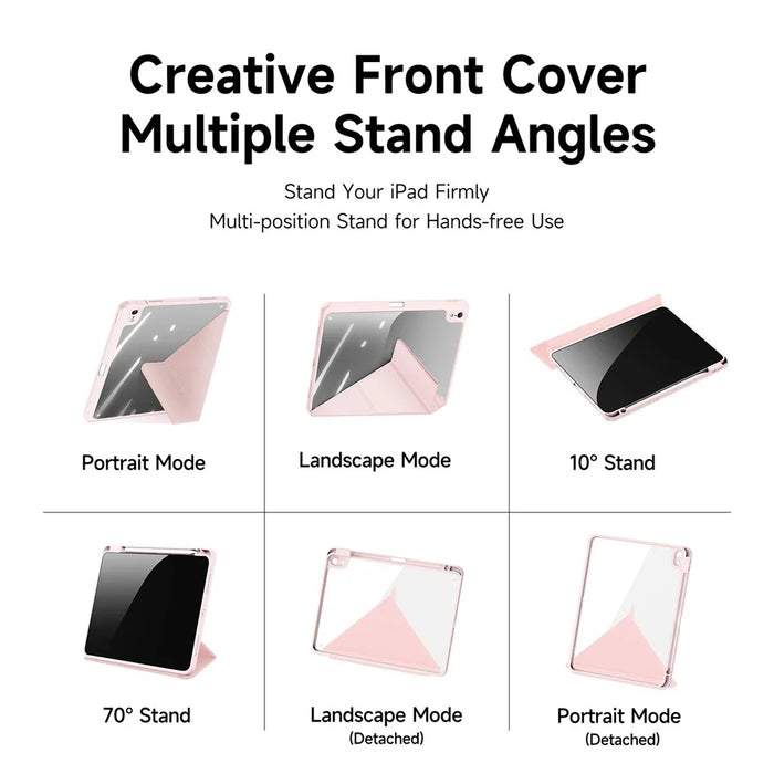 DUX DUCIS for iPad (2025) / 10.9 (2022) Magi Tablet Case Detachable Leather Cover with V-Fold Stand - Pink - 5