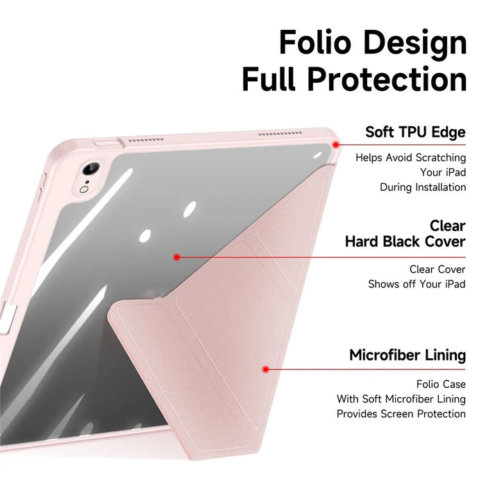 DUX DUCIS for iPad (2025) / 10.9 (2022) Magi Tablet Case Detachable Leather Cover with V-Fold Stand - Pink - 6