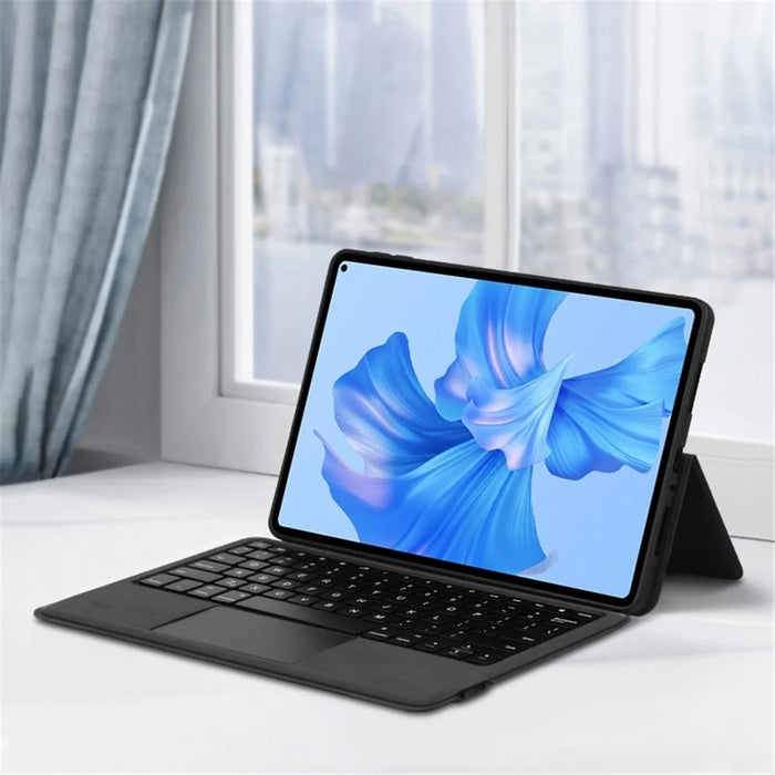 For Huawei MatePad Pro 11 (2022) Leather Case + Touchpad Bluetooth-compatible Keyboard with Backlit - Black - 2