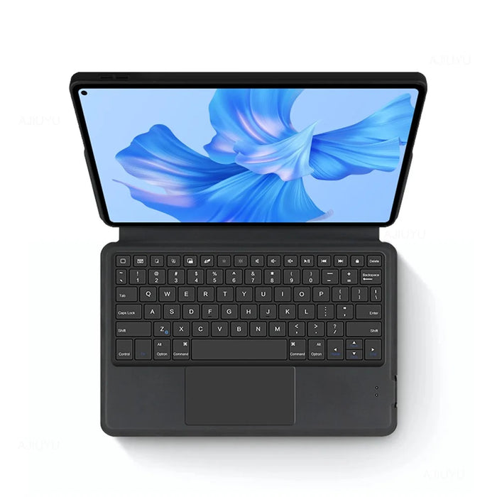 For Huawei MatePad Pro 11 (2022) Leather Case + Touchpad Bluetooth-compatible Keyboard with Backlit - Black - 6