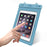 Universal Waterproof Bag for Tablets Below 9 inches, IPX8 30m Underwater Screen Touch Transparent PVC Tablet Case Pouch with Lanyard - Grey Blue - 4