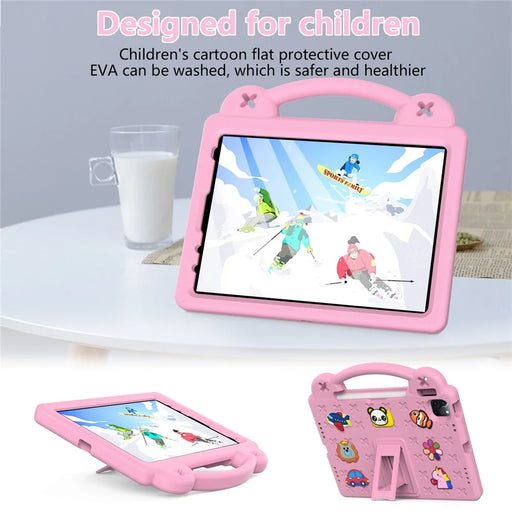 For iPad Pro 11 (2022) / (2021) / (2020) / (2018) / iPad Air (2022) / (2020) Hand Grip EVA Case Shockproof Kickstand Tablet Protective Cover - Pink - 2