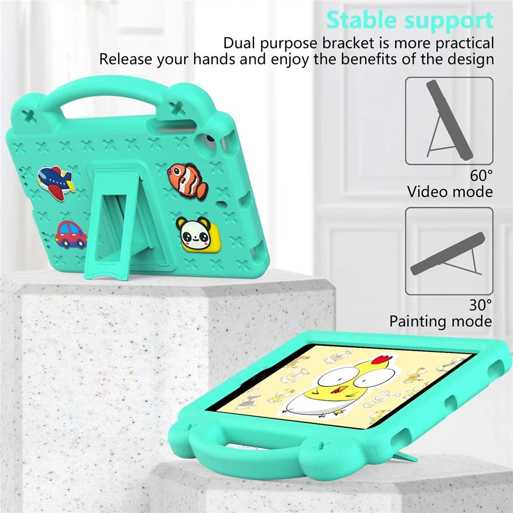 For iPad mini (2019) 7.9 inch / iPad mini 4 / 3 / 2 / 1 Drop-proof Tablet Case Kickstand Hand Grip Anti-scratch Protective Cover - Green - 3