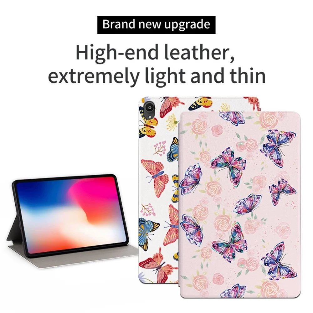 For Lenovo Tab P11 / P11 Plus Butterfly Printed Butterfly Printed Protective Cover Anti-Scratch PU Leather Stand Case Shockproof Tablet Shell - Brilliant Butterfly - 2