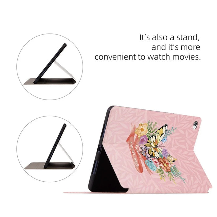 For iPad mini 4 / mini (2019) 7.9 inch Protective Case Butterfly Printed Shockproof Cover Anti-Scratch Tablet Case with Stand - Phantom Butterfly - 4