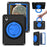 For iPad mini (2024) / mini (2021) Portable EVA Case with Shoulder Strap / Waterproof Screen Protector Shockproof Tablet Kickstand Case - Black - 1