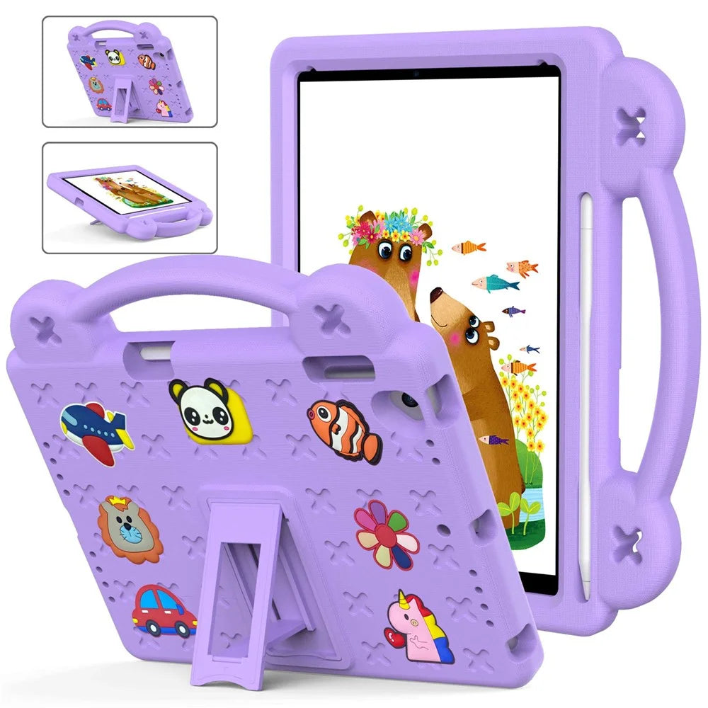 For iPad Air 2 / Air (2013)  /  9.7-inch (2017) / (2018) Anti-Scratch EVA Case Protective Tablet Cover Portable Case with Kickstand - Purple - 1