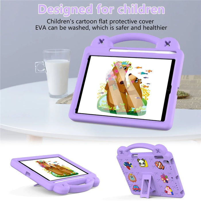 For iPad Air 2 / Air (2013)  /  9.7-inch (2017) / (2018) Anti-Scratch EVA Case Protective Tablet Cover Portable Case with Kickstand - Purple - 2