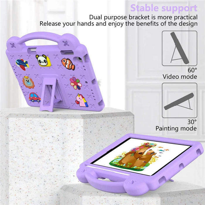 For iPad Air 2 / Air (2013)  /  9.7-inch (2017) / (2018) Anti-Scratch EVA Case Protective Tablet Cover Portable Case with Kickstand - Purple - 3