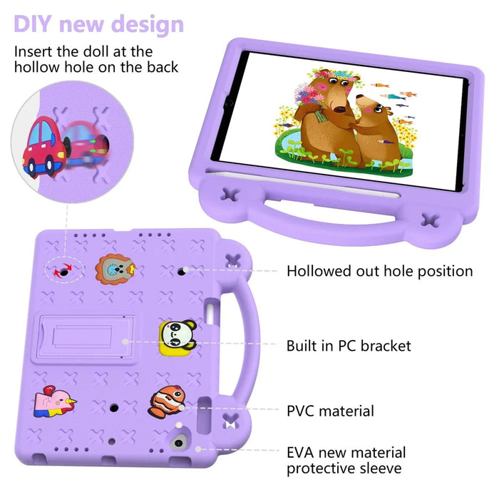 For iPad Air 2 / Air (2013)  /  9.7-inch (2017) / (2018) Anti-Scratch EVA Case Protective Tablet Cover Portable Case with Kickstand - Purple - 7