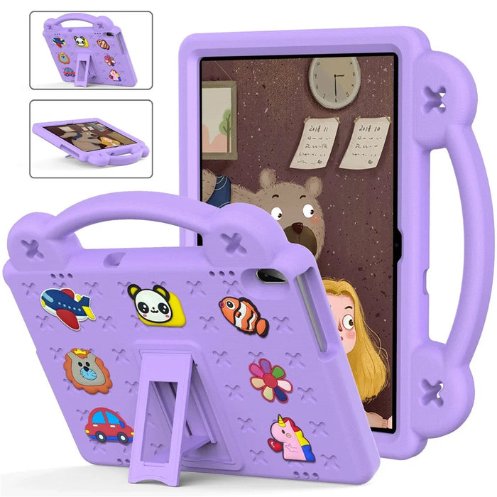 For Lenovo Yoga Tab5 YT-X705F 10.1 inch / Lenovo Tab M10 TB-X605F / TB-X505 / Huawei MediaPad T5 10.1 EVA Case Protective Tablet Cover Shockproof Case with Kickstand - Purple - 1