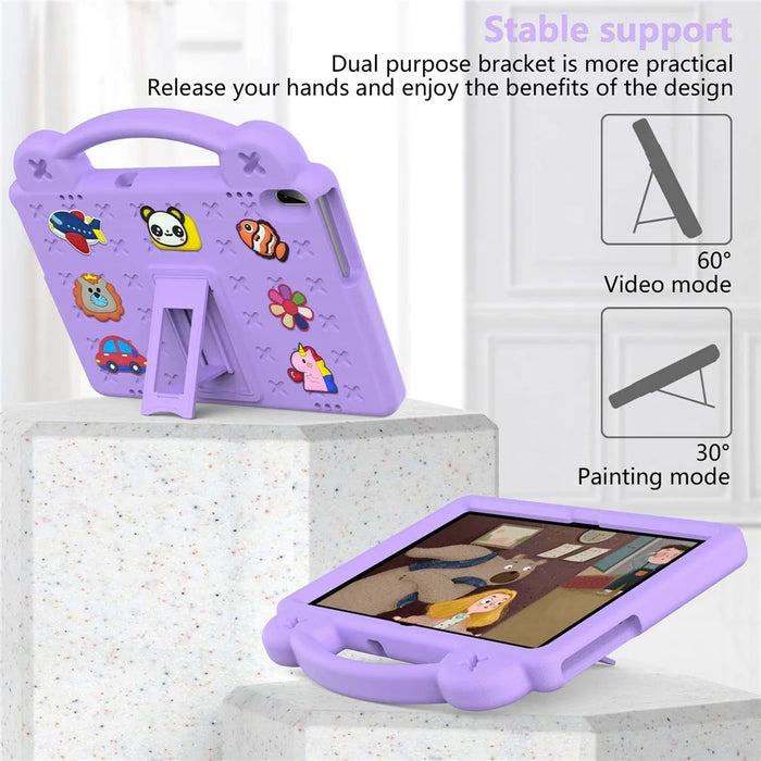 For Lenovo Yoga Tab5 YT-X705F 10.1 inch / Lenovo Tab M10 TB-X605F / TB-X505 / Huawei MediaPad T5 10.1 EVA Case Protective Tablet Cover Shockproof Case with Kickstand - Purple - 3