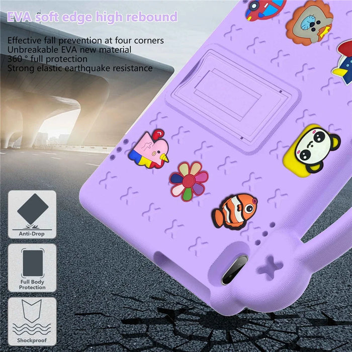For Lenovo Yoga Tab5 YT-X705F 10.1 inch / Lenovo Tab M10 TB-X605F / TB-X505 / Huawei MediaPad T5 10.1 EVA Case Protective Tablet Cover Shockproof Case with Kickstand - Purple - 6