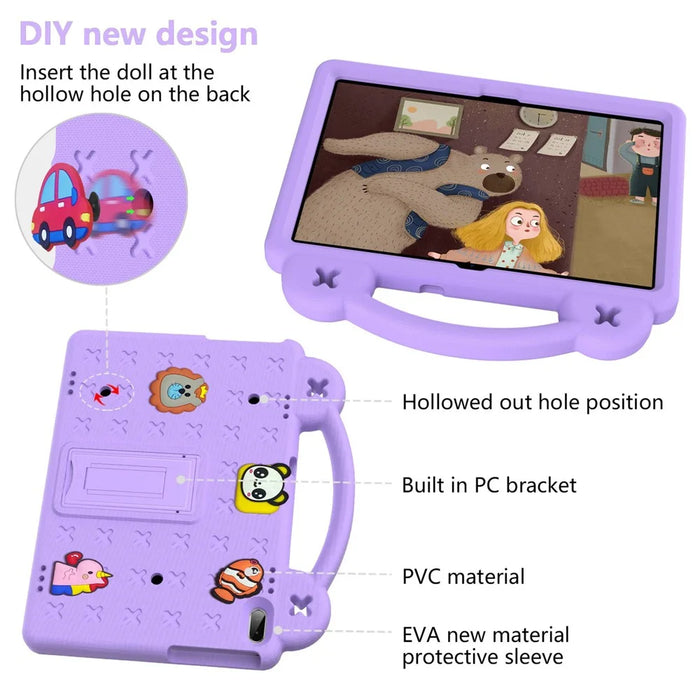 For Lenovo Yoga Tab5 YT-X705F 10.1 inch / Lenovo Tab M10 TB-X605F / TB-X505 / Huawei MediaPad T5 10.1 EVA Case Protective Tablet Cover Shockproof Case with Kickstand - Purple - 7